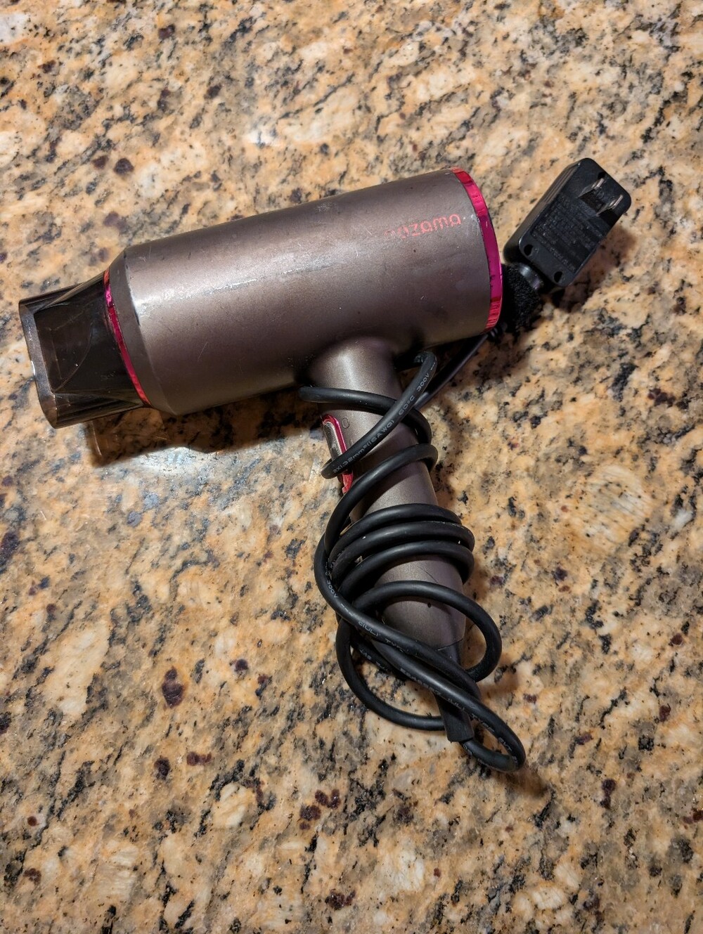 Nozama Metallic Hair Dryer with Pink Accents